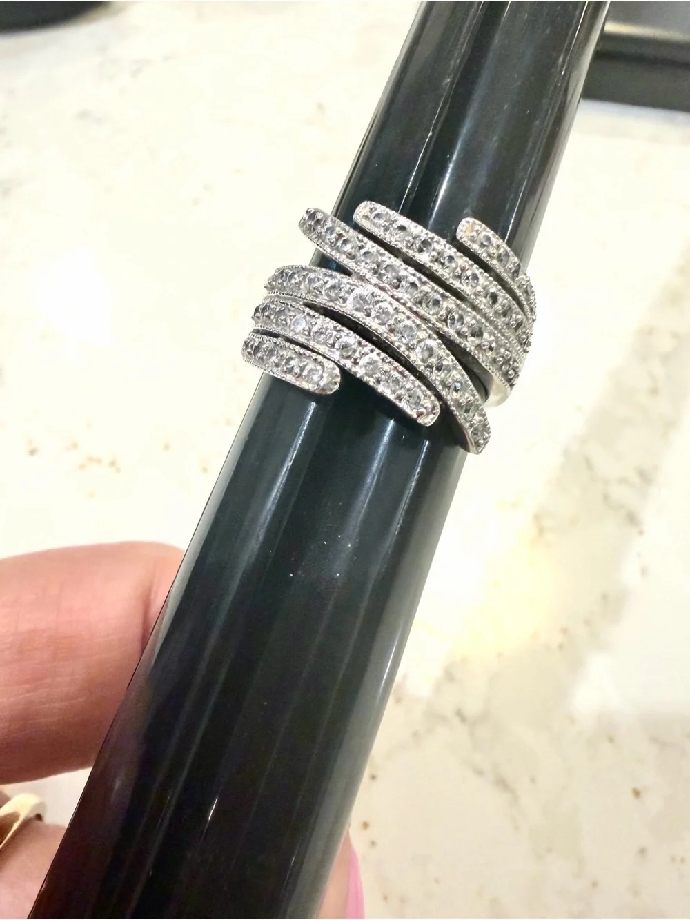 Silver Crystal Wrap Ring - Women's Jewelry